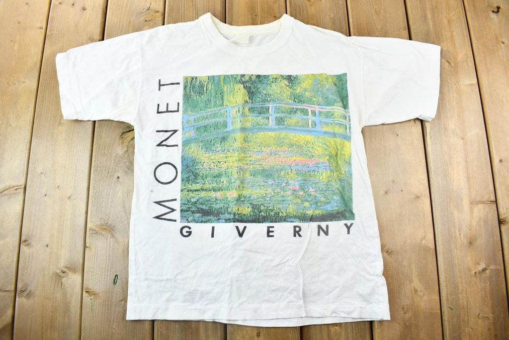 Vintage 1990s Claude Monet Giverny Art Graphic T Shirt
