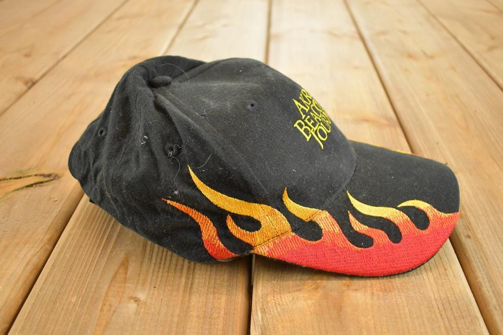 Vintage 1990s Akron Beacon Jornal Flames Strapback Hat /