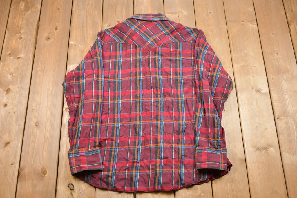Vintage 1990s Wrangler Plaid Button Up Shirt