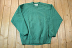 Vintage 1990s LL Bean Green Blank Crewneck Sweatshirt / 90s Crewneck / Made In USA / Streetwear / Embroidered