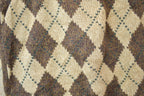 Vintage 1990s St Johns Bay Brown Argyle Knit V Neck Sweater Vest