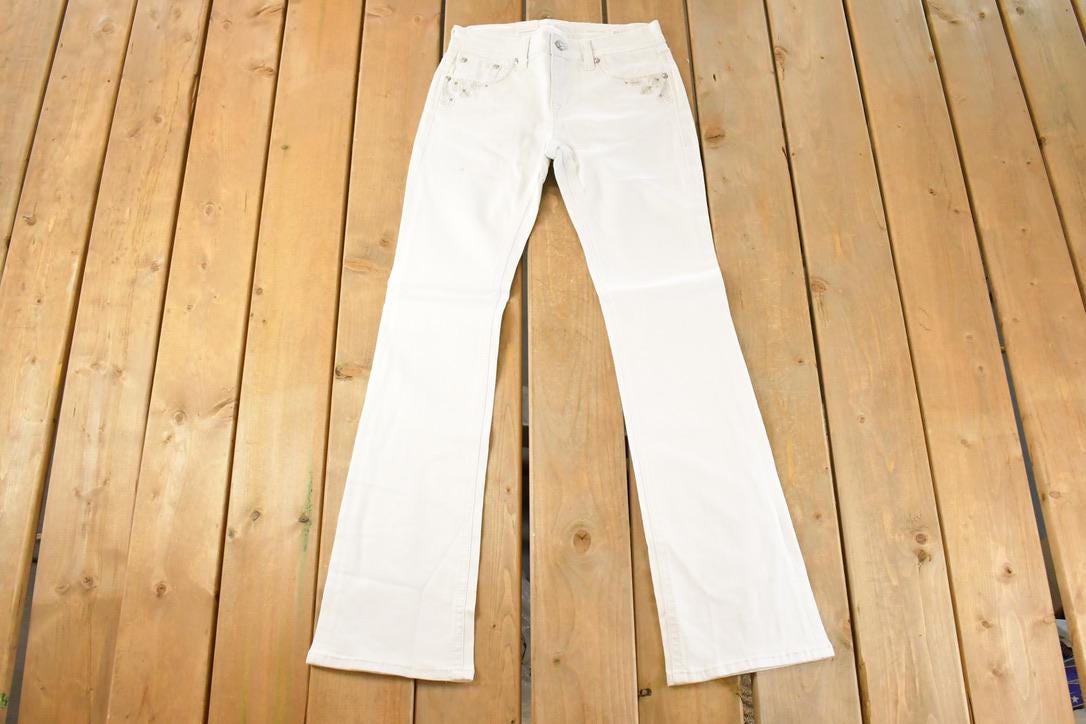 Vintage Deadstock Y2K Grace In LA Bedazzled Bootcut Low Rise Jeans Women's Size 26 x 32