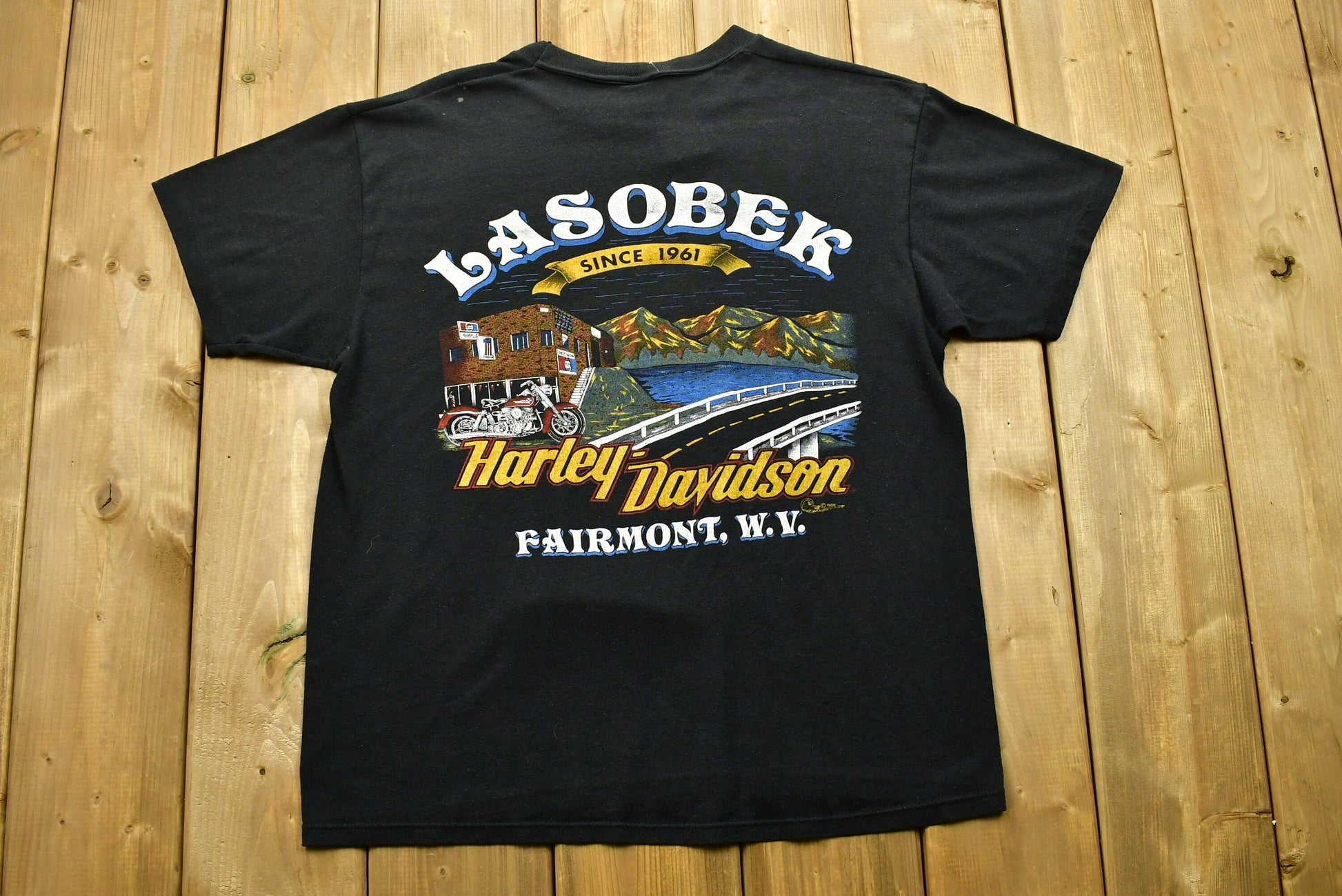 Vintage 1986 Harley Davidson Motorcycles T-Shirt / Single Stitch / Made In USA / 90s Graphic / Biker / Vintage Tee