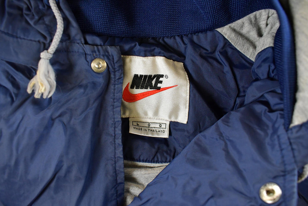 Vintage 1990s Nike Mini Swoosh Hooded Windbreaker Jacket Men's Large