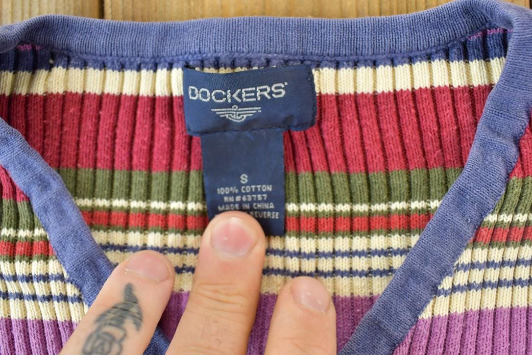 Vintage 1990s Dockers Boating Ribbed Knit Shirt