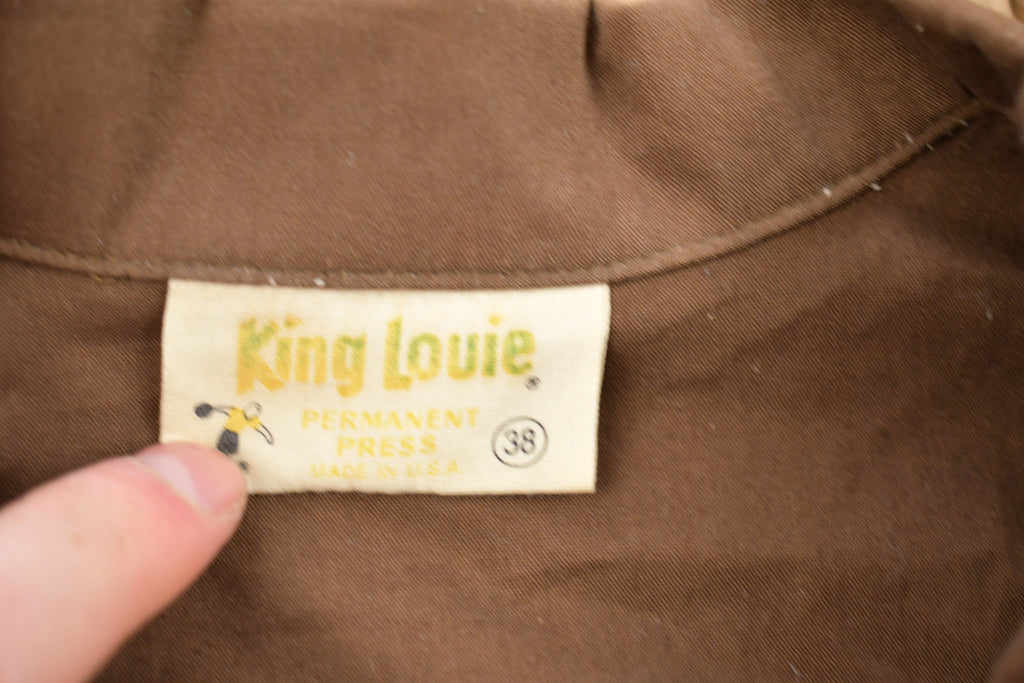 Vintage 1970s King Louie Button Up Shirt  Graphic  70s Button Up  Streetwear  Retro Style  Collared Shirt  Short Sleeve  Made In USA