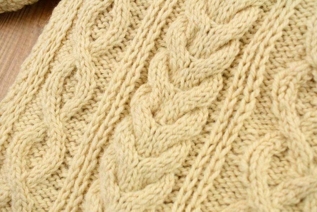 Vintage 1990s White 3D Cable Knit Crewneck Sweater