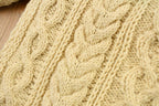 Vintage 1990s White 3D Cable Knit Crewneck Sweater