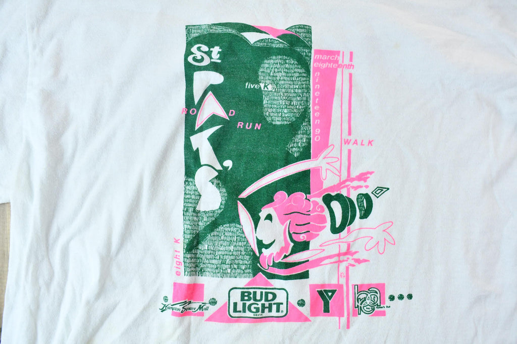 Vintage 1990 St. Patrick's Day 5K Road Run Long Sleeve Graphic T-Shirt