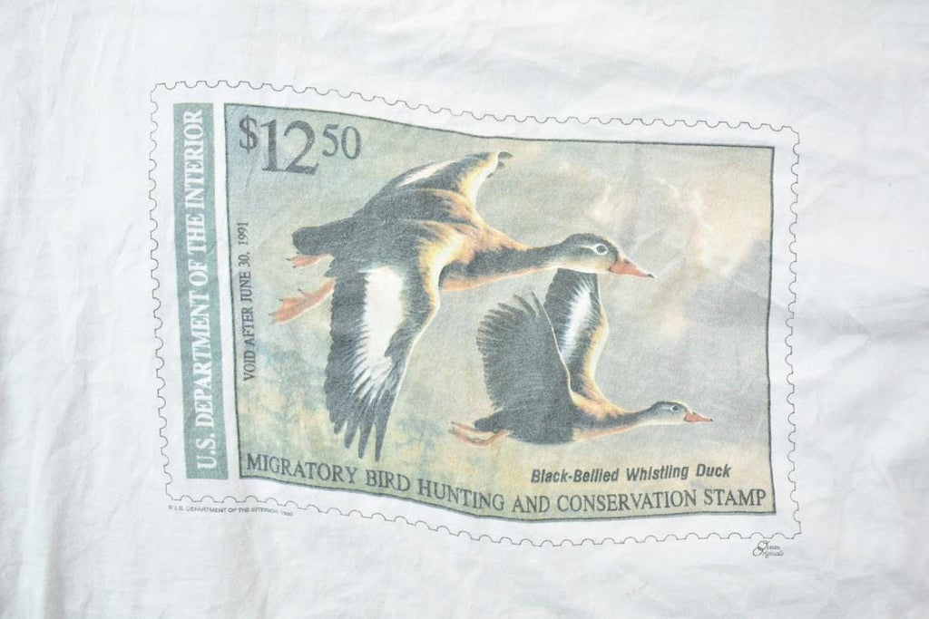 Vintage 1990s US Department Of The Interior Double Duck Theme Graphic T-Shirt