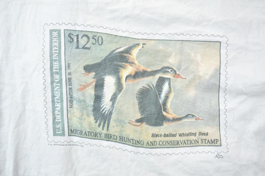Vintage 1990s US Department Of The Interior Double Duck Theme Graphic T-Shirt