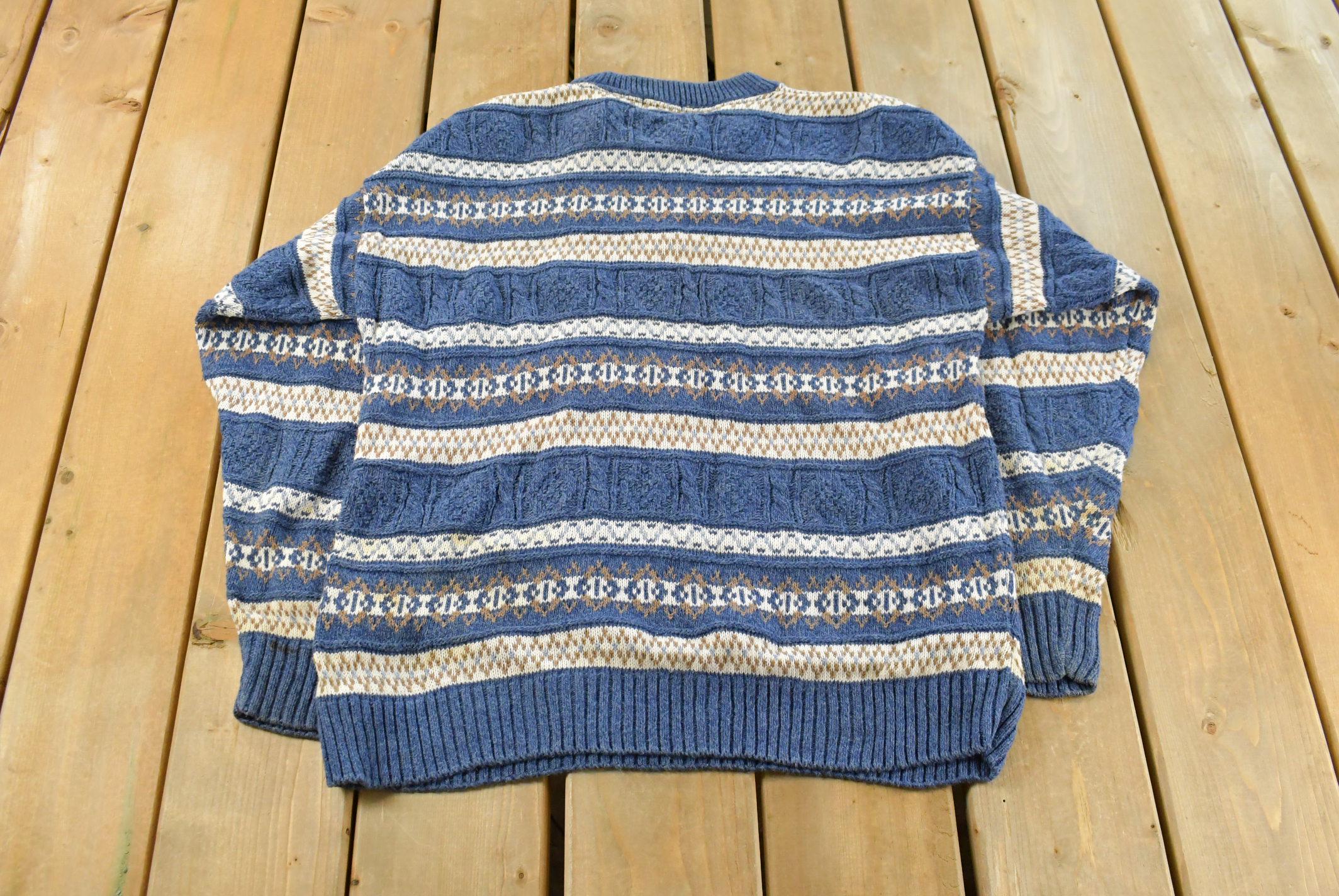 Vintage 1990s Arcadia Knit Crewneck Sweater Men's Medium /