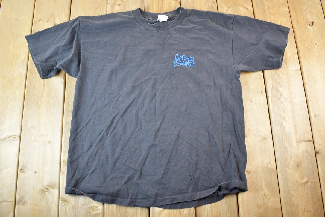 Vintage 1990s California Bodywear Souvenir Single Stitch Graphic Print T-Shirt Made In USA