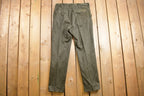 Vintage 1970s Higgins Slacks Green Pleated Trousers Size 34 x 30