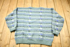 Vintage 1990s 3D Knit Abstract Pattern Crewneck Sweater