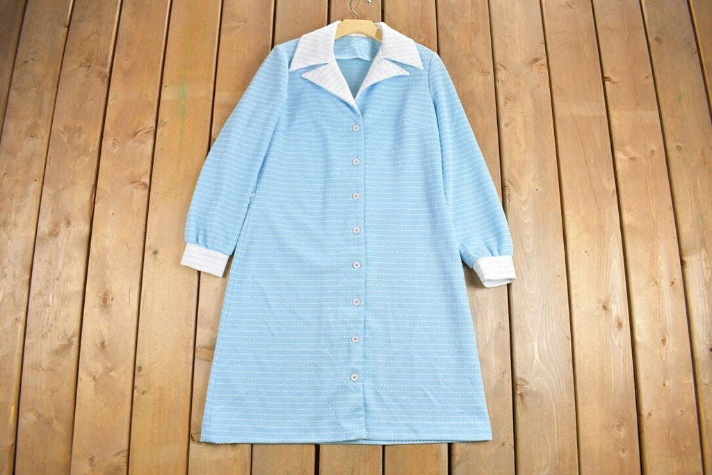 Vintage 1970s Long Sleeve Shirt Dress