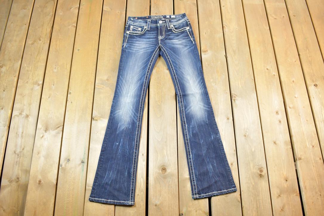 Vintage Y2K Miss Me Bedazzled Low Rise Jeans Size 26x31