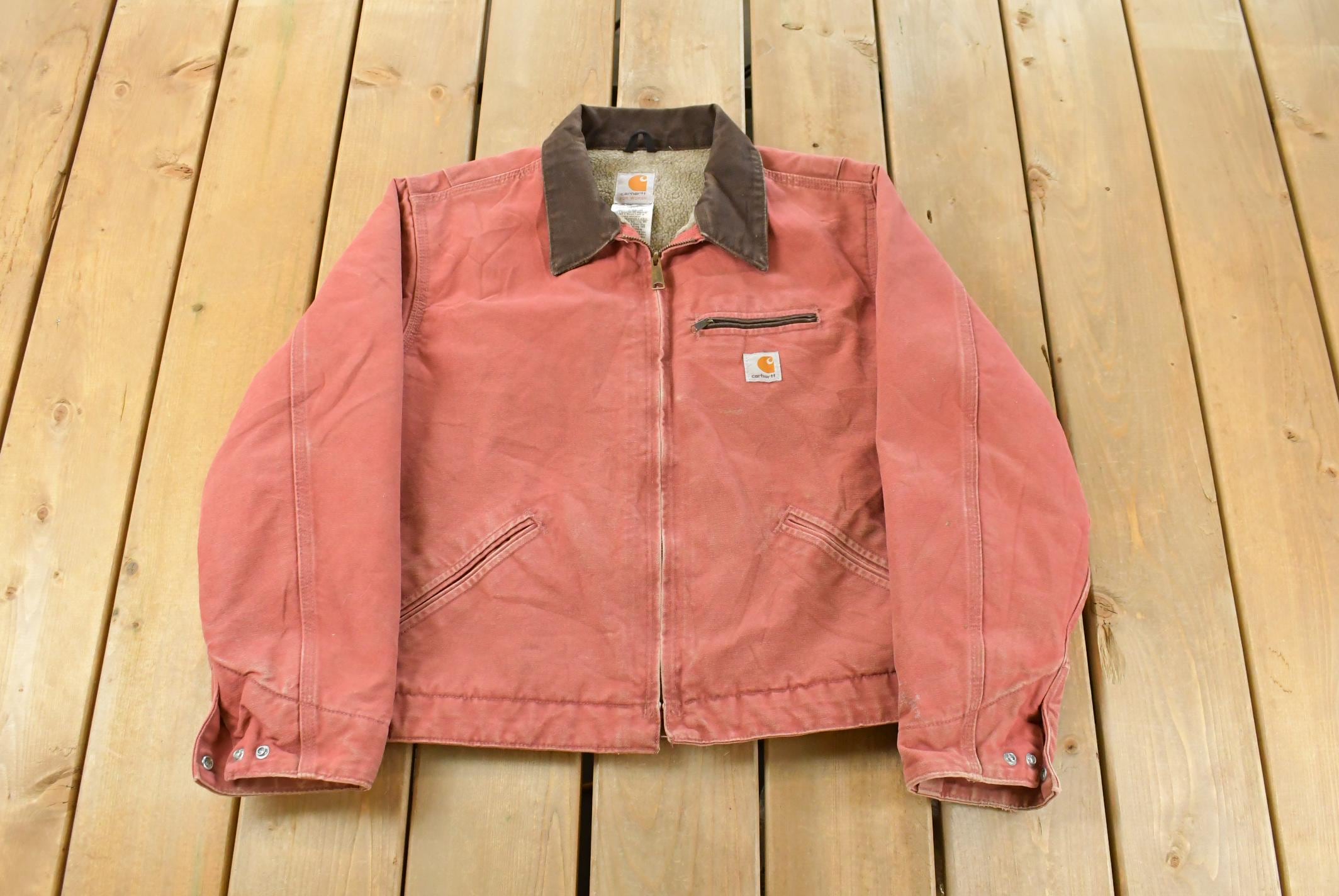 Vintage 2000s Carhartt Sherpa Lined Salmon Detroit Jacket Women's Large