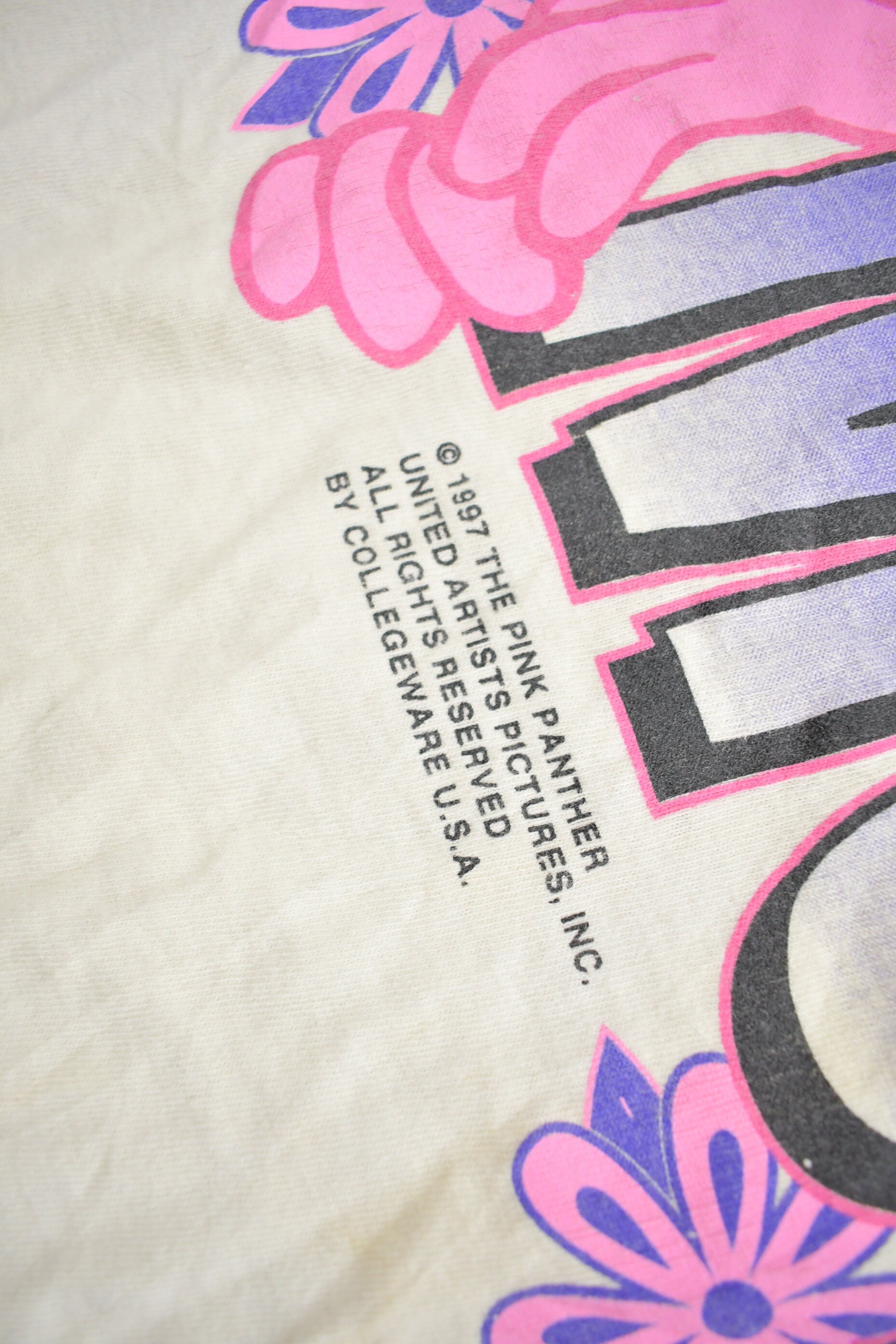 Vintage 1997 The Pink Panther Cartoon Pajama T-Shirt