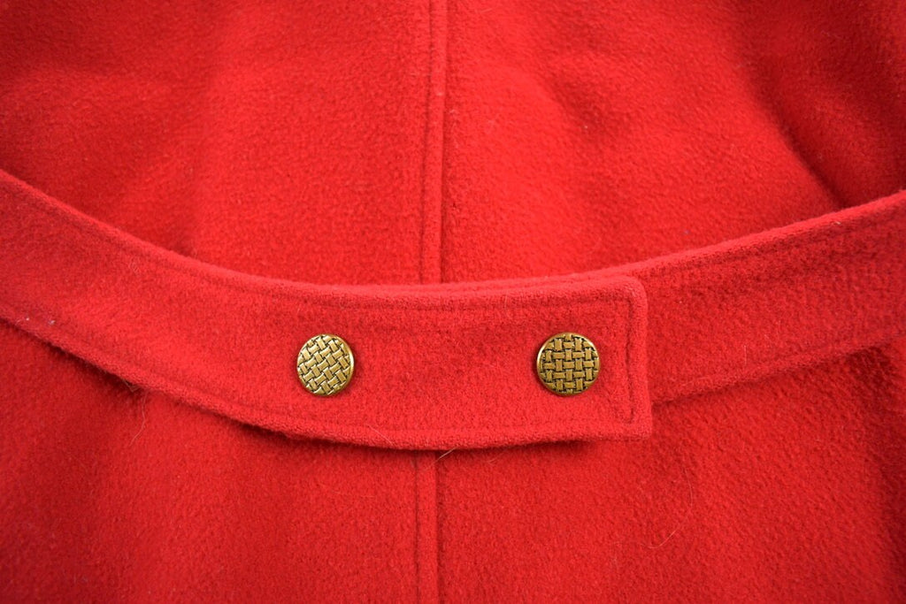 Vintage 1980s 100% Red Wool Overcoat