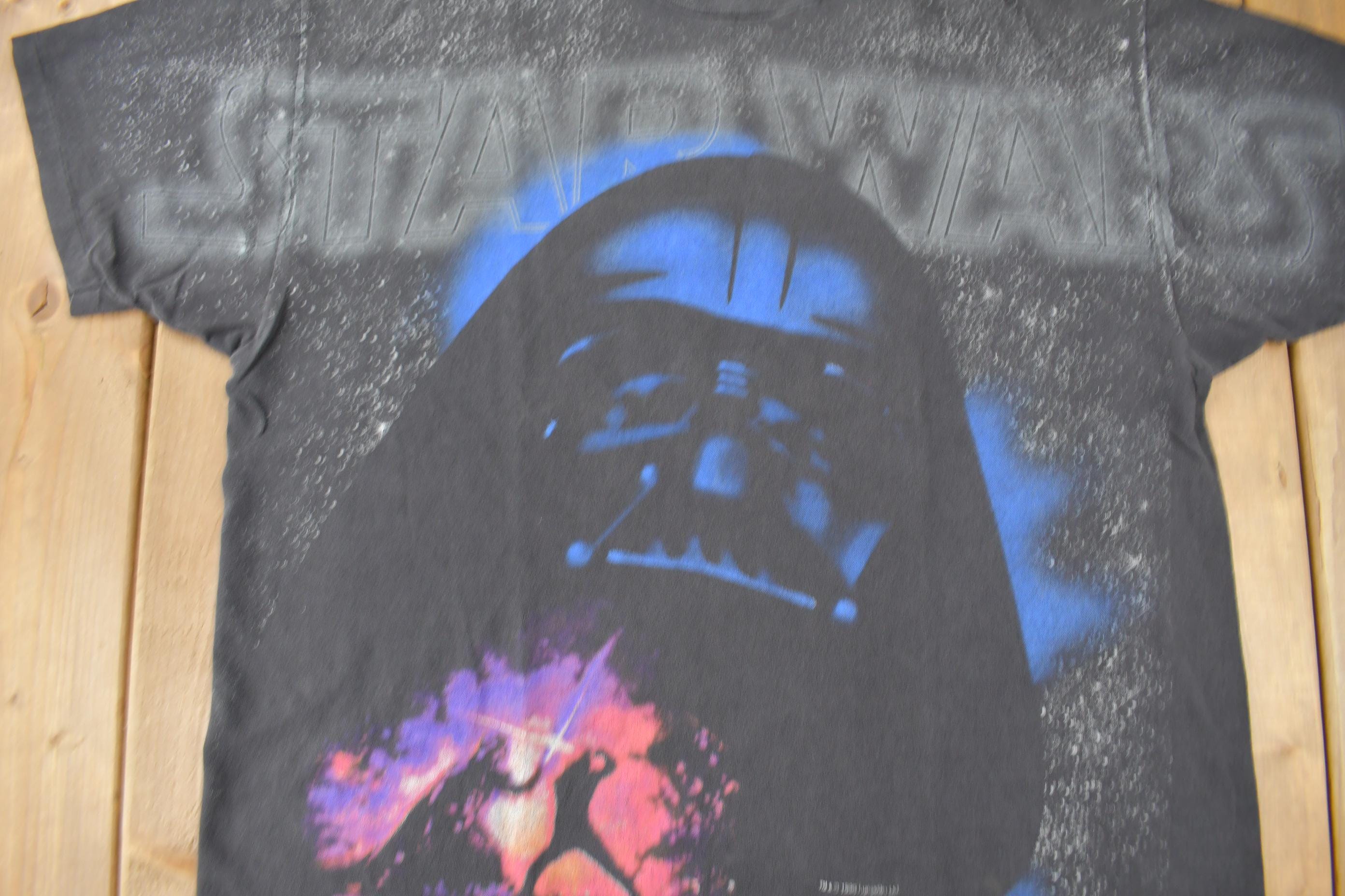 Vintage 1996 Star Wars Darth Vader All Over Print Graphic T-Shirt Size XL Made In USA