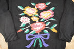 Vintage 1990s Hasting And Smith Floral Loose Knit Sweater Women's M