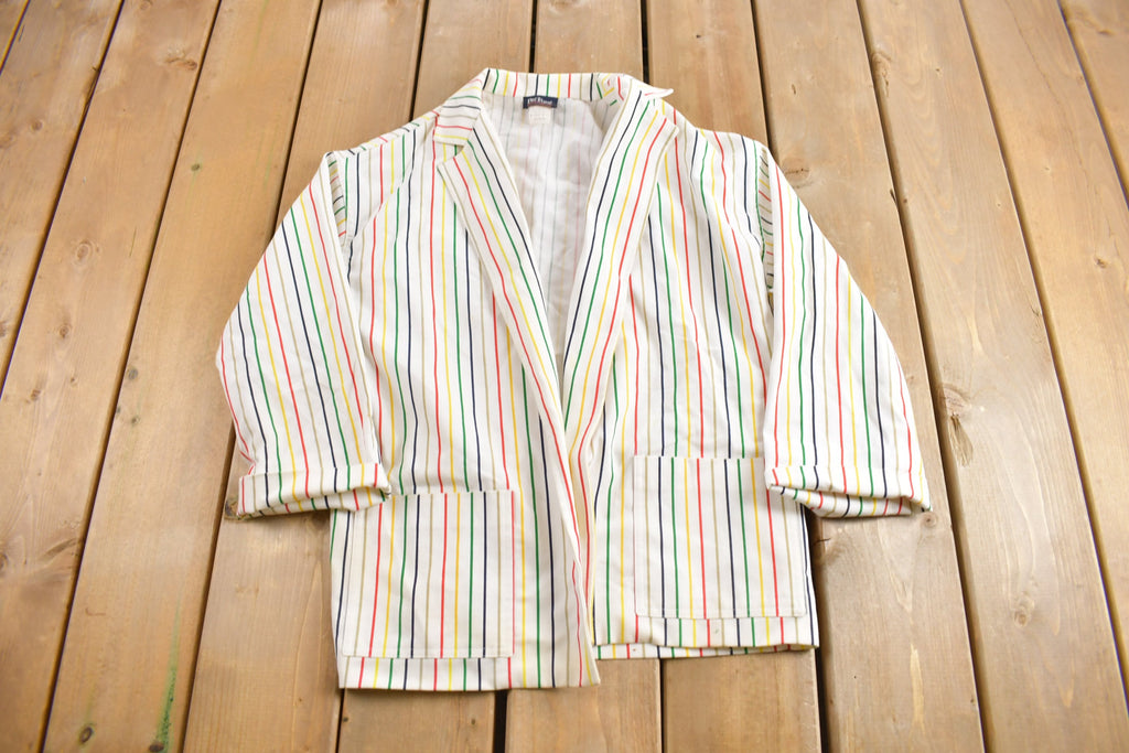 Vintage 1980s Par Four Sportswear Striped Collared Shirt