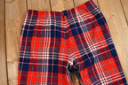 Vintage 1960s Distressed Pendleton Wool Plaid Flare Pants