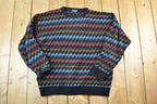 Vintage 1990s Dockers Knit Abstract Pattern Crewneck Sweater Mens M