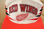 Vintage 1990s Logo Athletic Detroit Red Wings Diamond Cut NHL Snapback Hat / 90's Embroidered Shark Tooth Hockey Cap