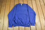 Vintage 1990s Discus Athletic Blank Blue Crewneck Sweatshirt Men's Large  90s Crewneck  Essential  Streetwear  90s