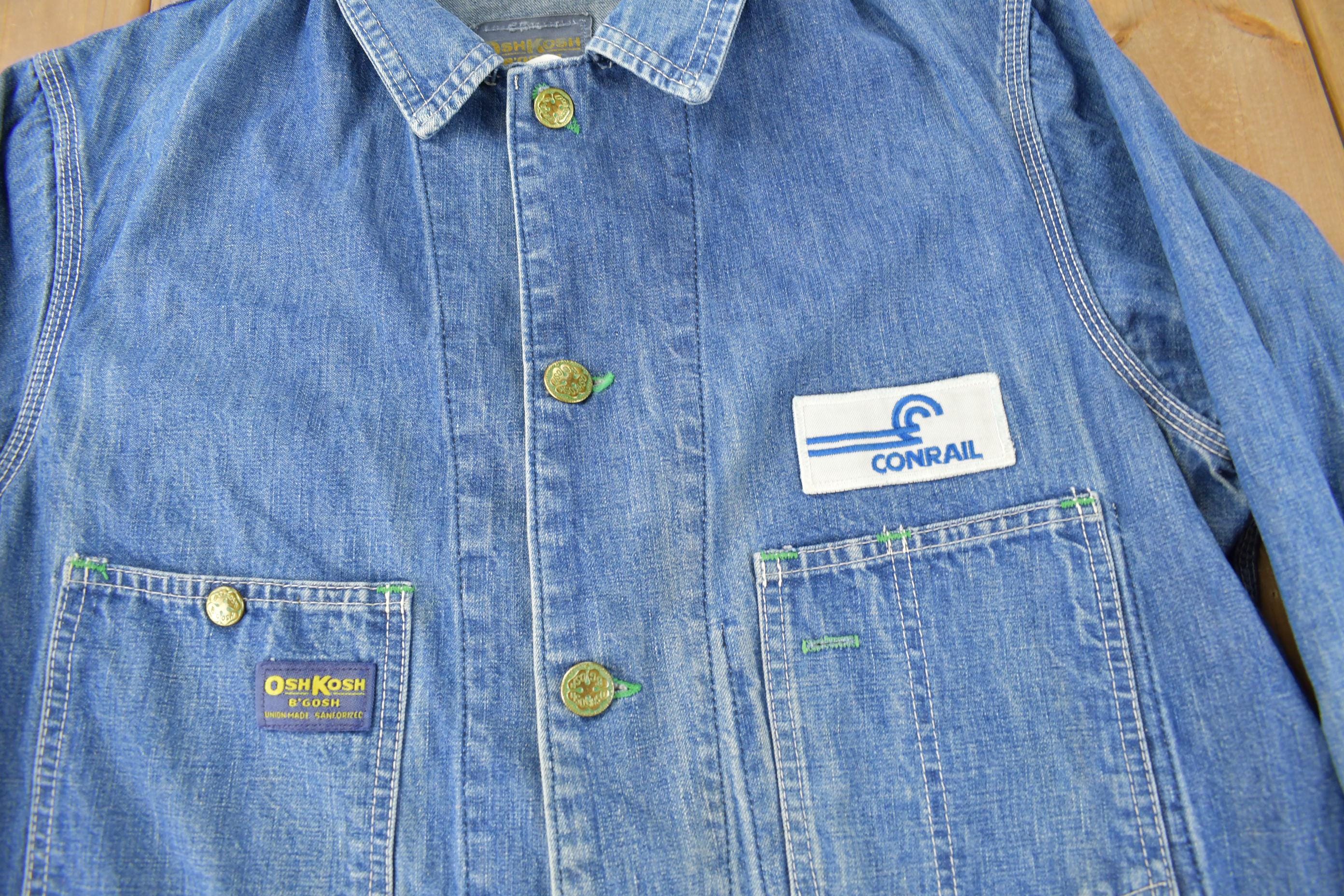 Vintage 1980s Osh Kosh B'Gosh Con Rail Patch Chore Coat