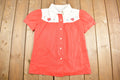Vintage 1970s Chain stitched Cute Button Up Shirt  Casual Shirt  Formal Shirt  Cute  Beach Shirt  Summer Shirt  Hearts