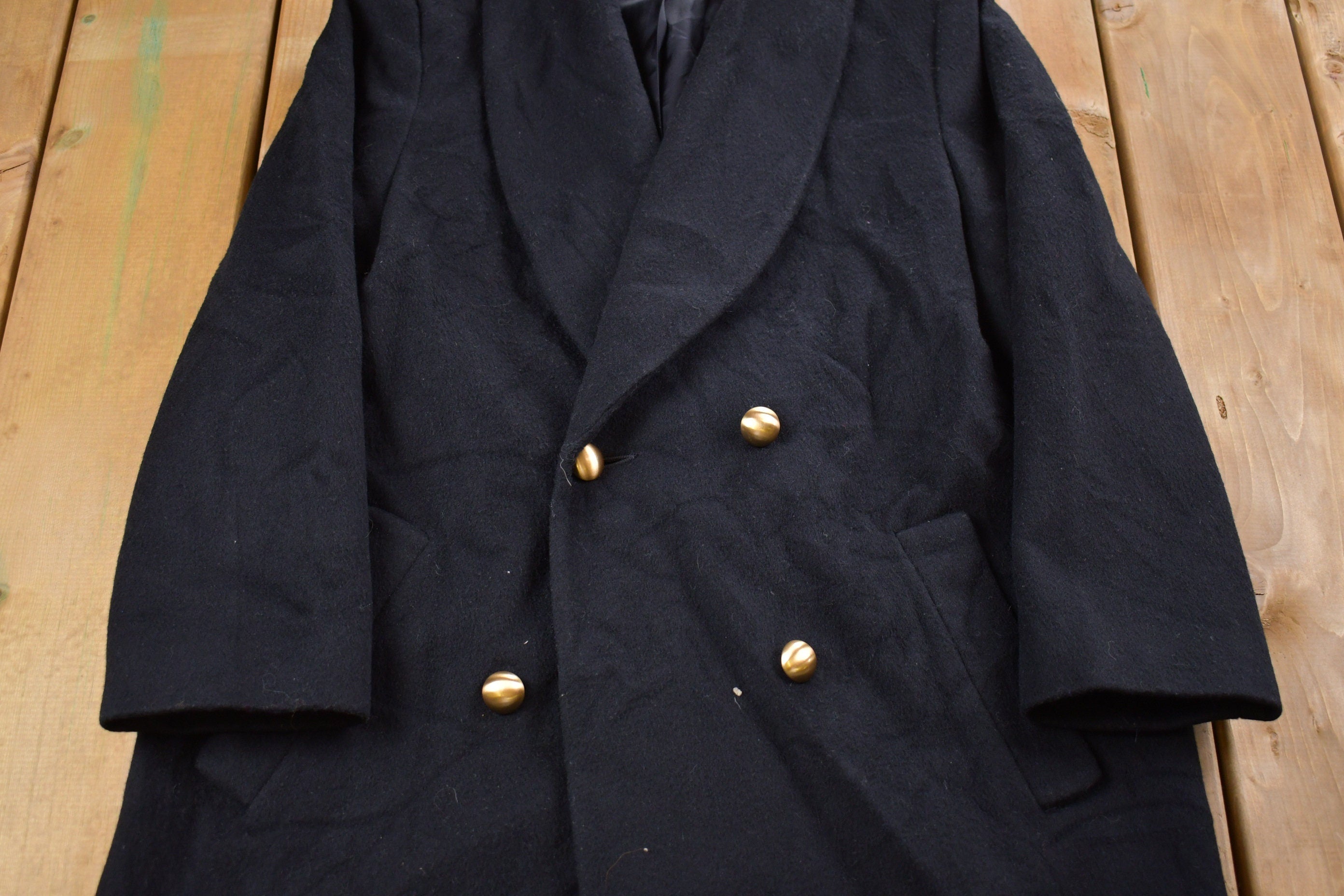 Vintage 1980s Evan Piccone 100% Wool Full Length Jacket