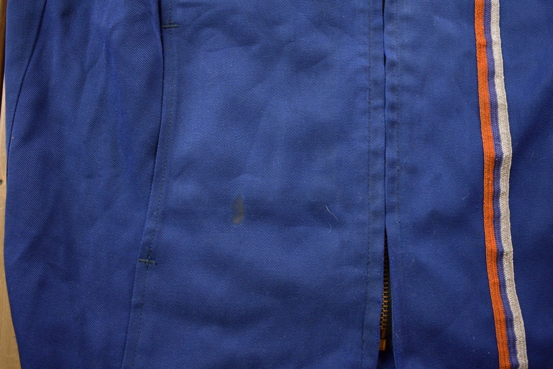Vintage 1970s Unilog Embrodiered Gulf Zip Up Light Jacket
