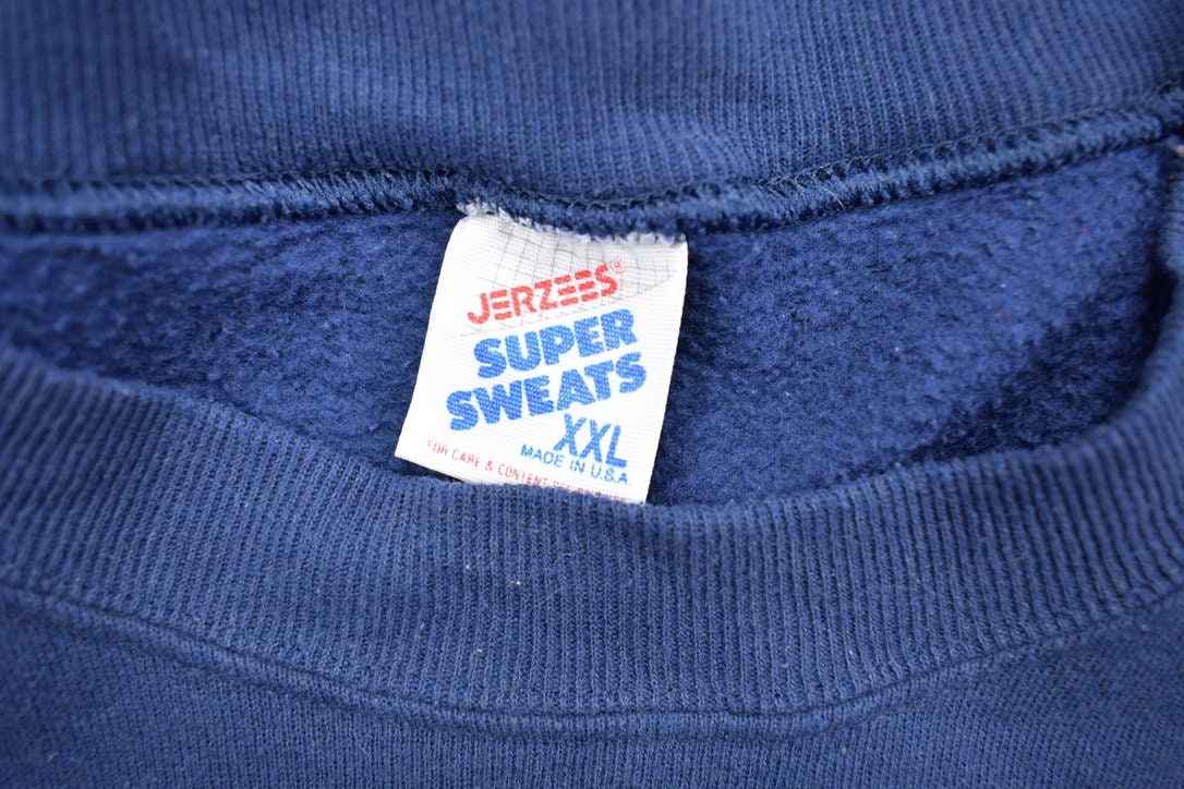 Vintage 1990s Blank Blue 'Jerzees' Crewneck Sweatshirt