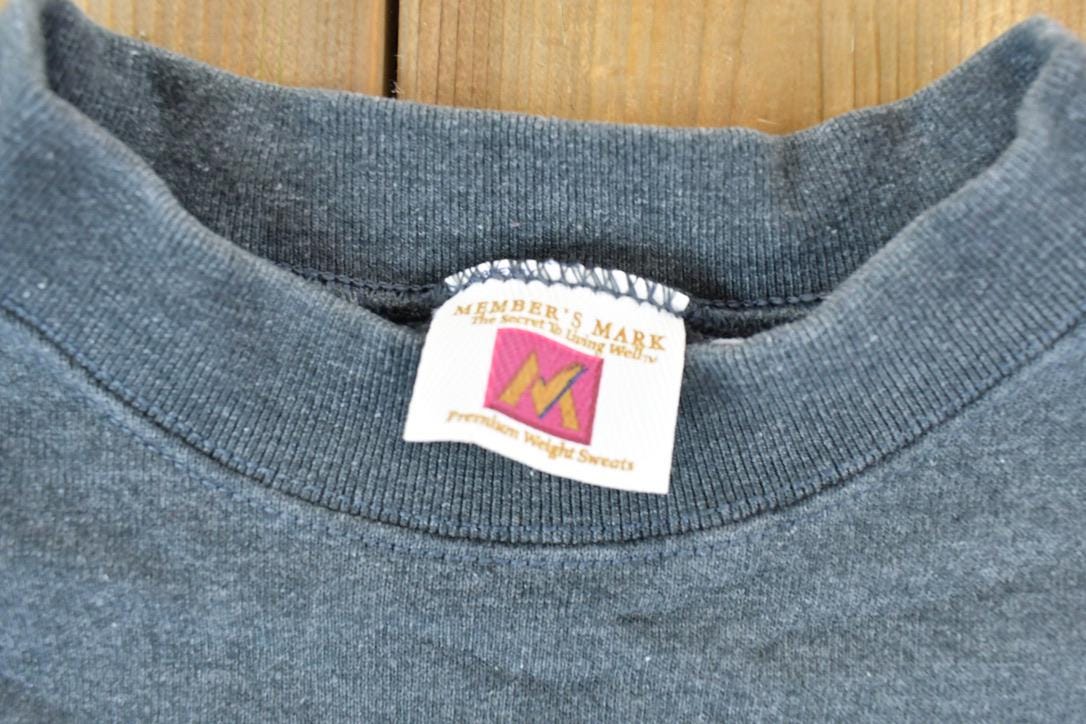Vintage 1990s Members Mark Blank Dark Gray Crewneck Sweatshirt