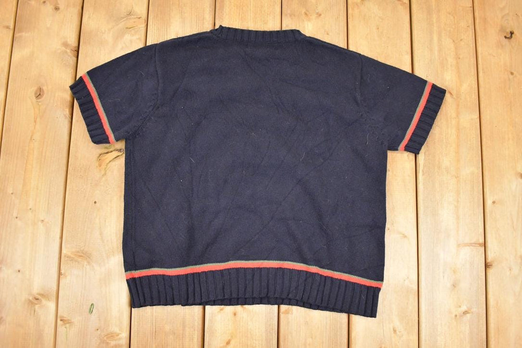 Vintage 1990s Poppy Print Jones New York Sport Knit Crewneck Sweater Women's L
