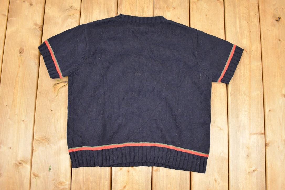 Vintage 1990s Poppy Print Jones New York Sport Knit Crewneck Sweater Women's L