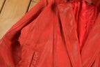 Vintage 1980s Red Leather Blazer Jacket