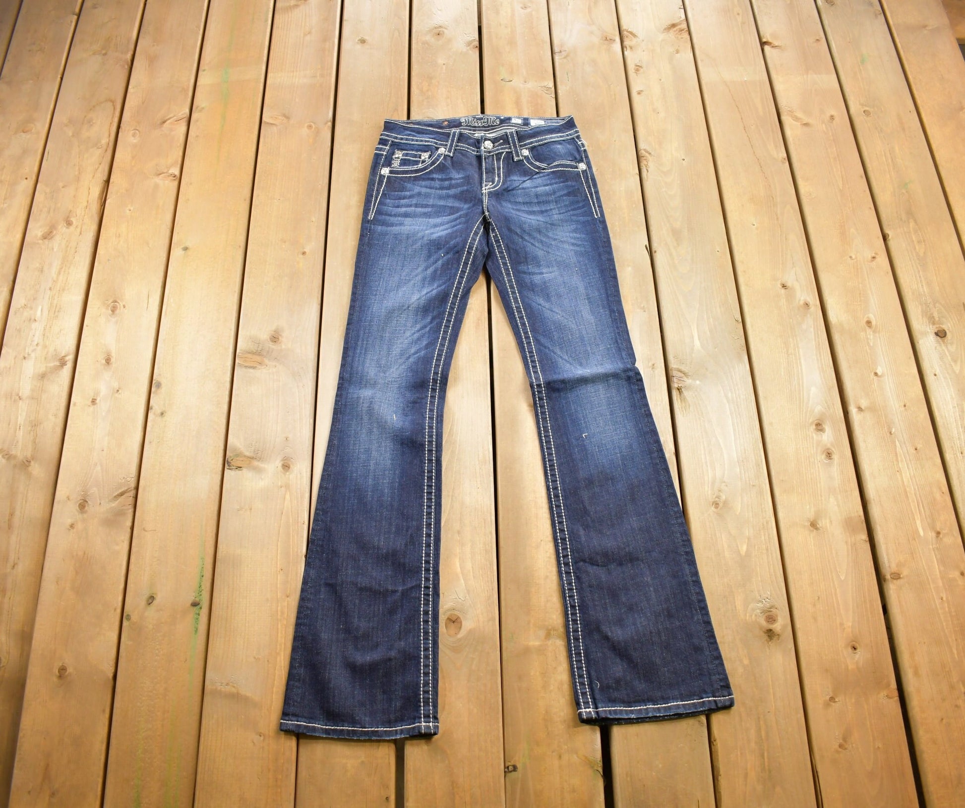 Vintage Y2K Miss Me Bedazzled Low Rise Jeans Size 26x34