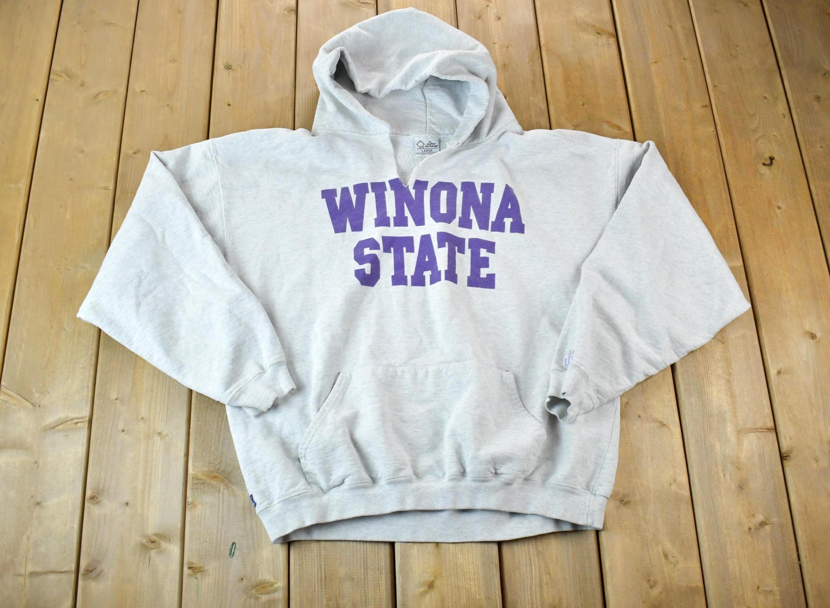 Vintage 1990s Winona State University Collegiate The Cotton Exchange Heavyweight Hoodie