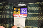 Vintage 1990s Ski Doo Sno Gear Plaid Knit Full Zip Heavy Sweater Mens L