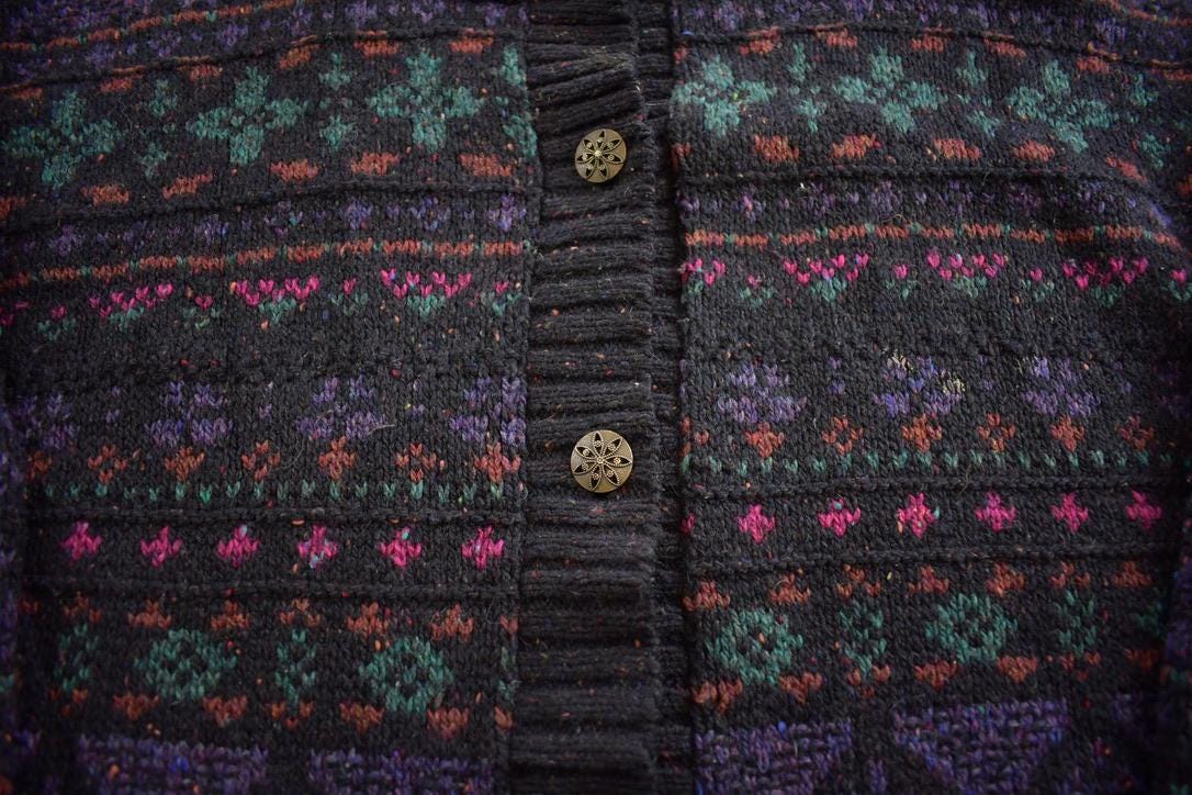 Vintage 1980s North Country Outfitters Cozy Knit Cardigan Sweater