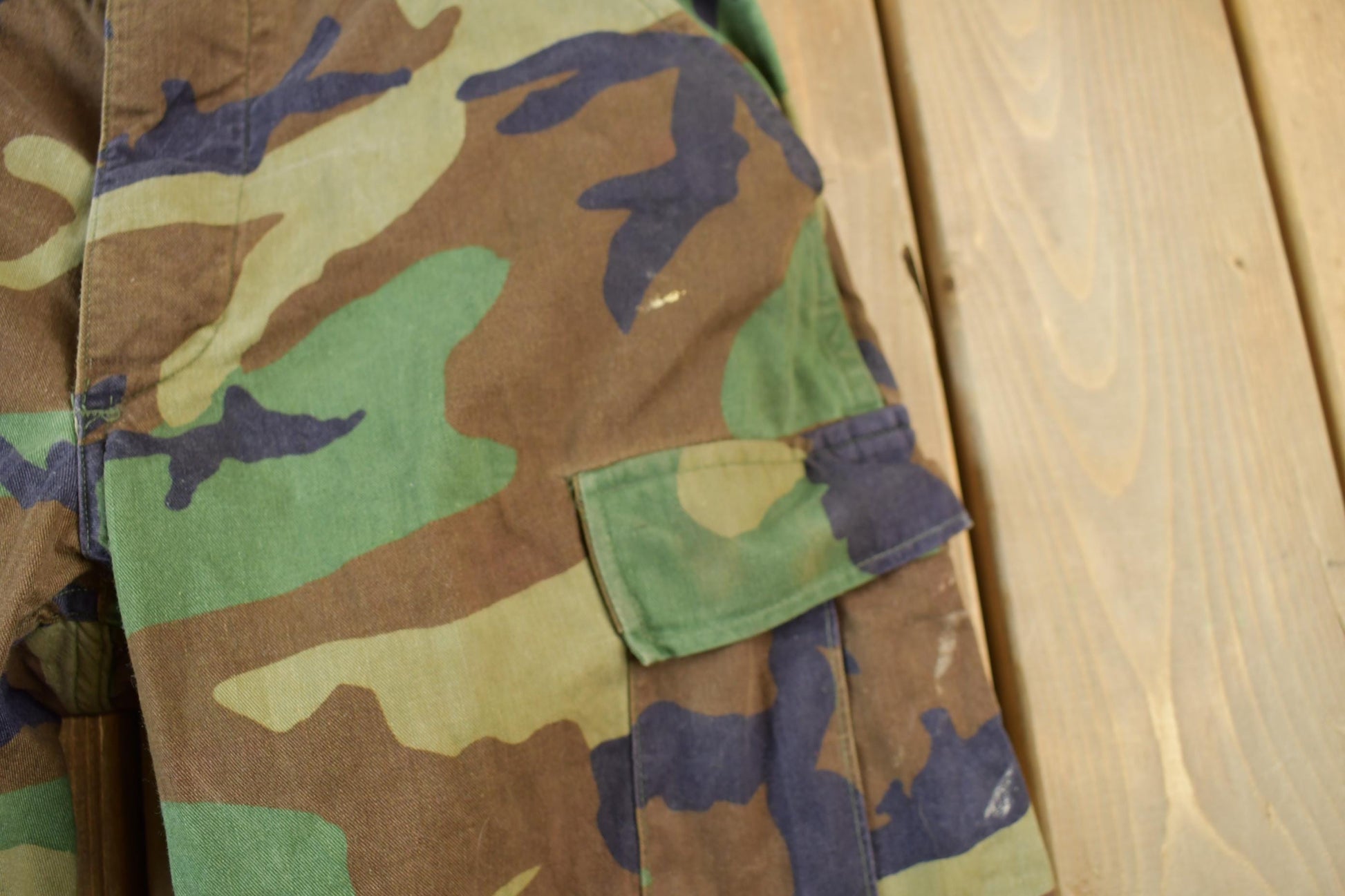 Vintage 2001 Military Woodland Camouflage Cargo Pocket Pants 35 x30