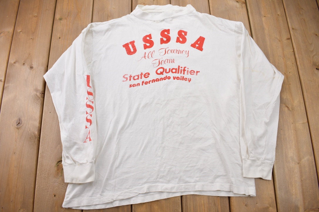 Vintage 1980s USSSA All Journey Team State Qualifier Single Stitch Long Sleeve T-Shirt