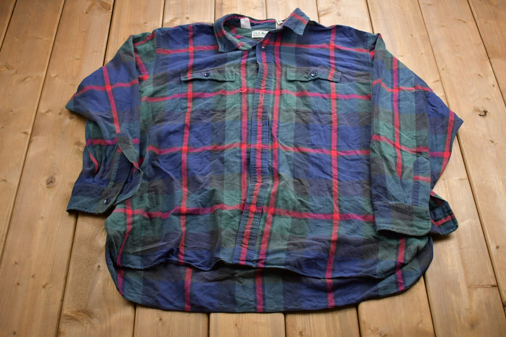 Vintage 1980s LL Bean Plaid Button Up Shirt