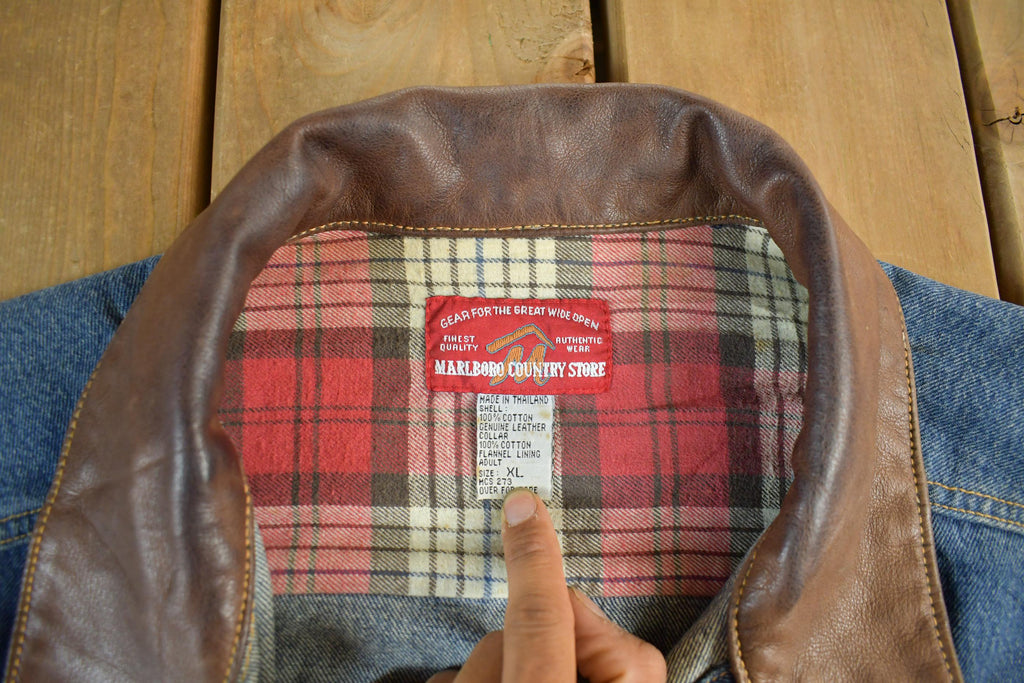 Vintage 1990s Marlboro Country Store Denim Jean Jacket Men's XL