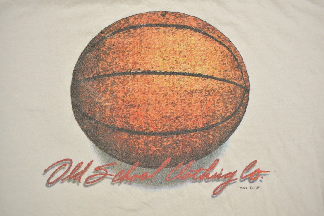 Vintage 1990s Old School Clothing Basketball Graphic T Shirt