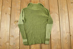 Vintage 1970s Knit Quarter Button Collared Sweater